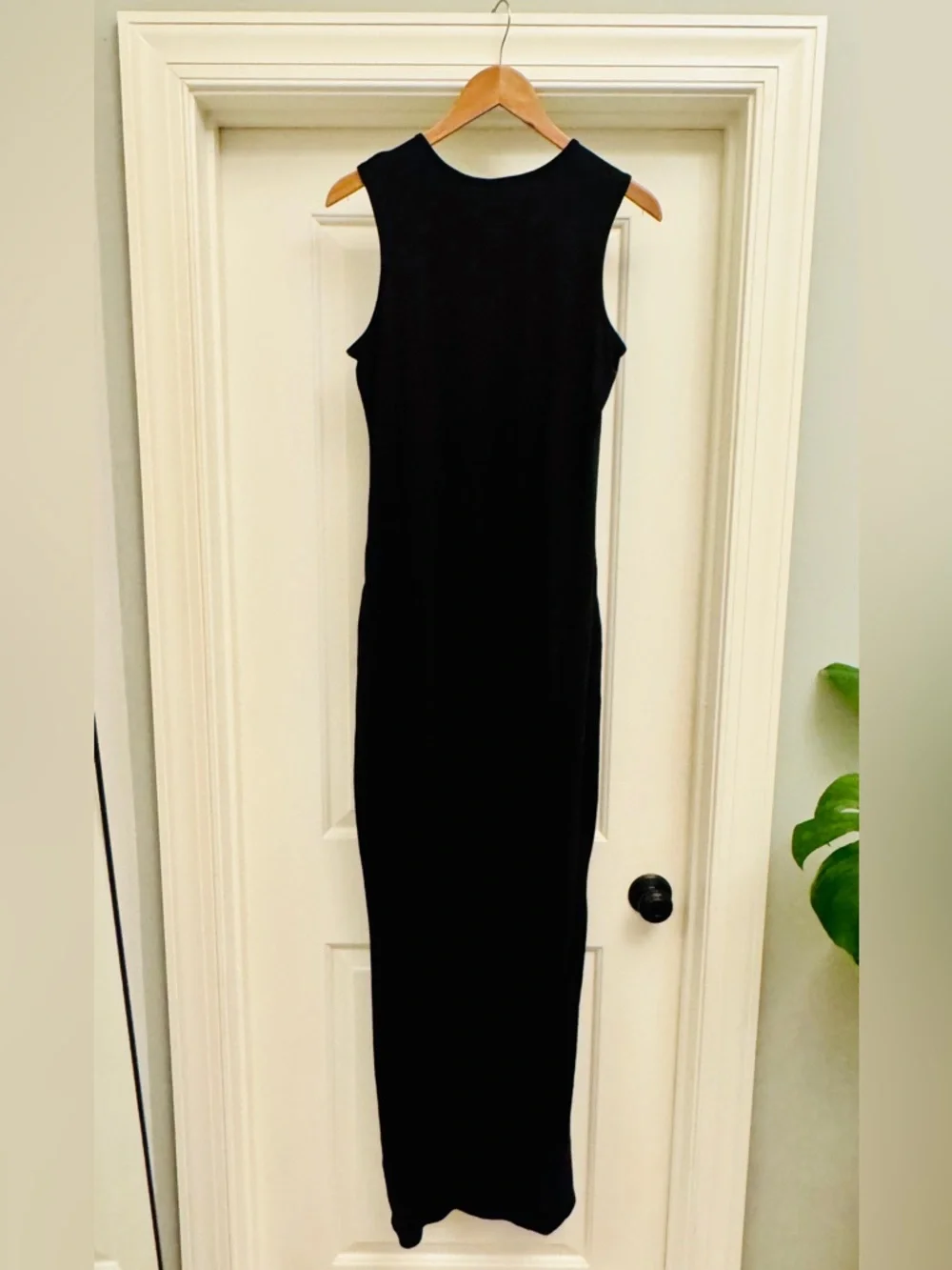 NWT Boohoo | Tall Basic Cotton Blend Scoop Neck Black Maxi Dress Size 10 Tall - Picture 11 of 13